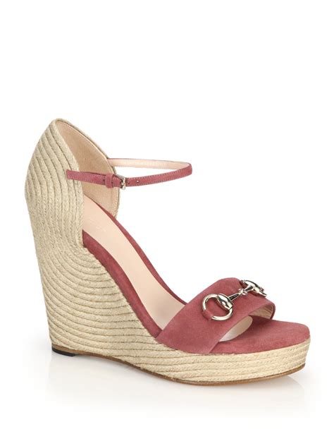 Gucci espadrilles wedges pink